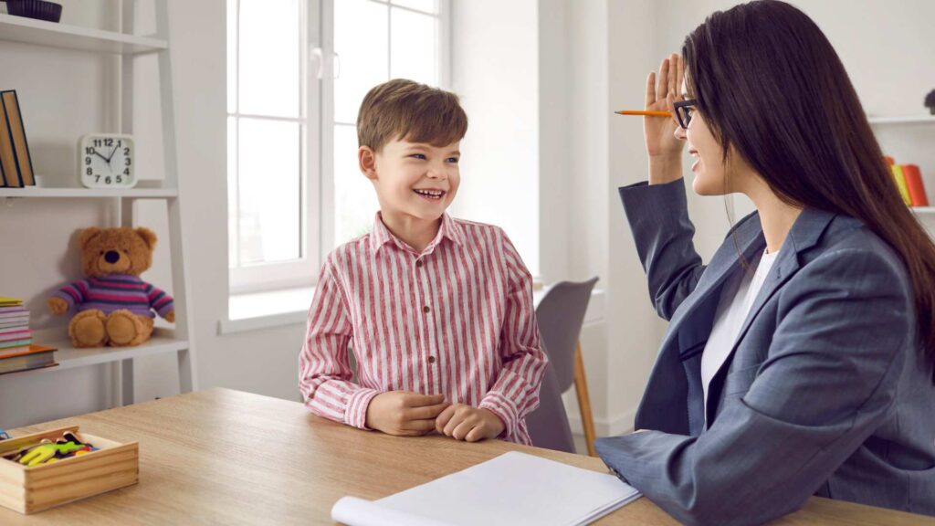 ABA therapist in school