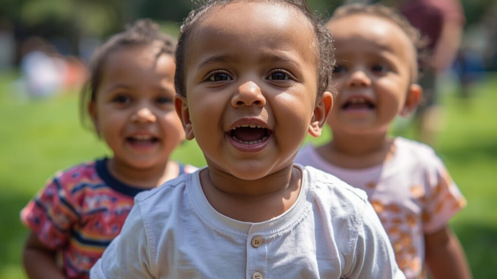 Toddlers playing together showing early signs of autism in an 18-month-old and typical developmental interaction