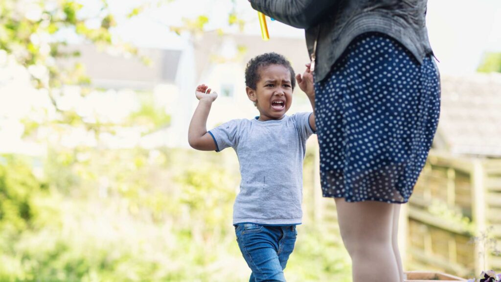 Kid with ASD having a challenging behavior