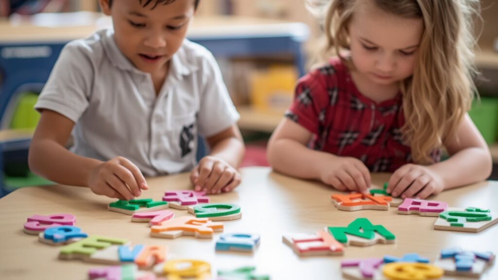 What should my 2-year-old be doing socially: social development milestones spelled in colorful letters