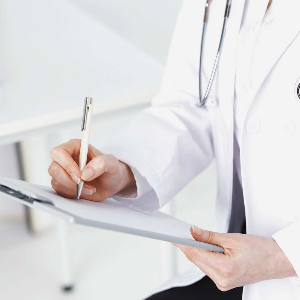 Clinician reviewing an autism evaluation report