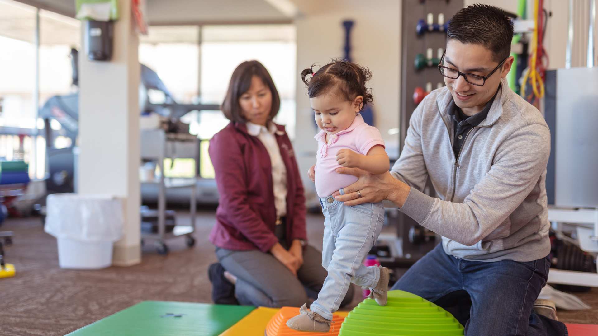 Toddler practicing balance and movement skills during ABA therapy for toddlers